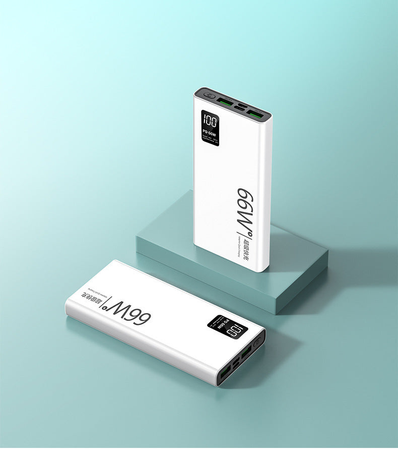 PD66W Fast Charge 30000mAh Power Bank LED Display Outdoor Charger White