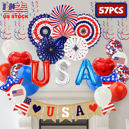 Kit Décoration Fête Patriotique - Ballons USA & Accessoires