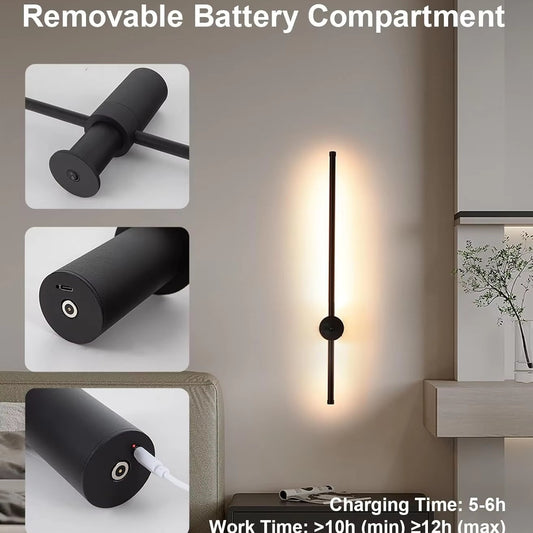 Applique murale lumineuse en ruban sans fil avec télécommande, éclairage d'ambiance