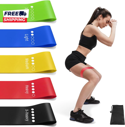 Lot de 5 Bandes de Résistance Élastiques - Musculation Yoga