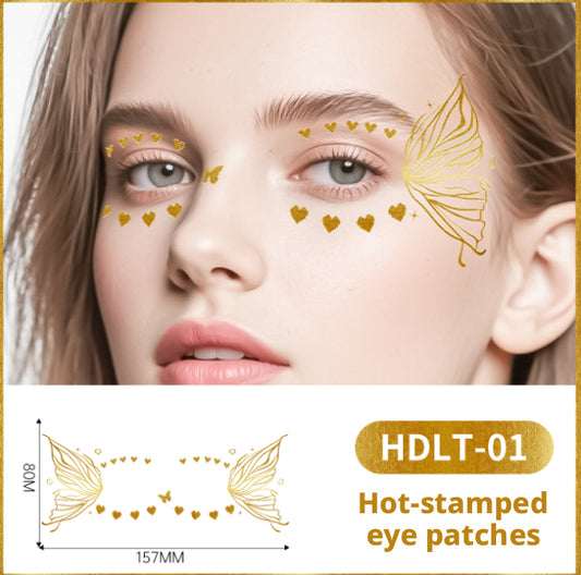 Party Party Face Sticker-Butterfly Love Style-Hot Gold-Paper-1 piece