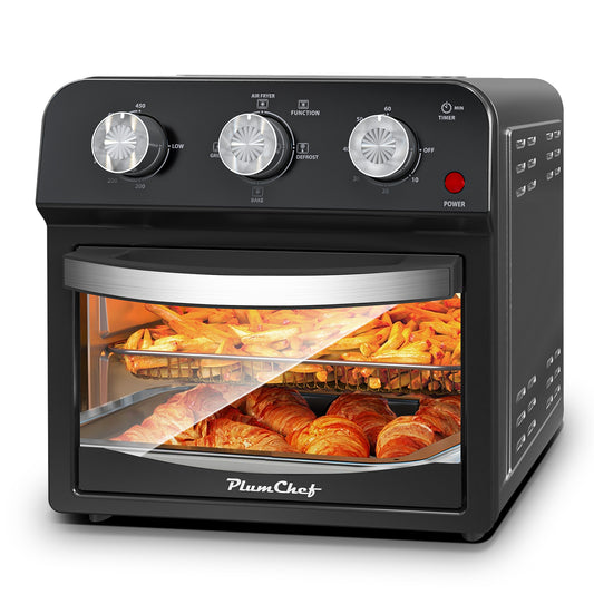 Friteuse à air 12,5 L multifonction, gril, air fryer, décongélation, cuisson, préréglages frites pizza poulet, double molette