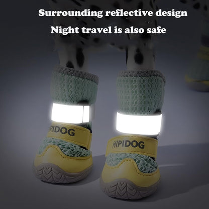 4PCS Dog Shoes For Large Small Medium Dogs, Dog Boots With Reflective Rugged Ant