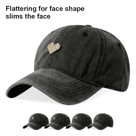 Vintage Washed Skull Baseball Cap 3D Metal Emblem Adjustable Unisex Dad Hat Streetwear