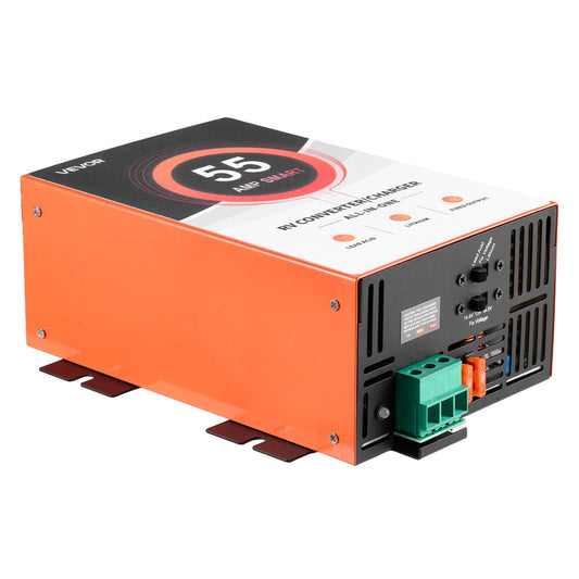 RV Power Converter, 55 Amp, 110V AC To 12V DC RV Converter Battery Charger, Multi Stage Smart Charging, 13V To 16.5V Operating Range, Compatible With Lithium & Lead Acid Battery, For Camper