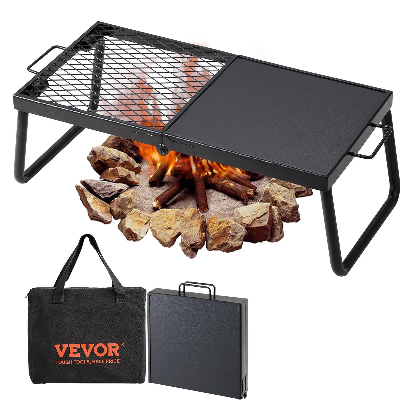 BBQ Gills Holzkohlegrill Klappgrill Tischgrill 570 X 285 X 230 Mm, 6 Kg Belastbar Tragbarer Reisegrill Outdoor Campinggrill 300 ℃, Grillgitter + Grillplatte Für Gartenpartys, Picknick, Terasse
