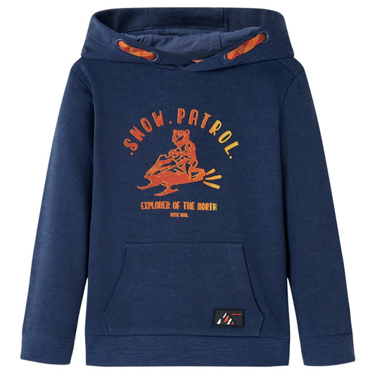 Children's hoodie navy blue melange and size 116 Children's hoodie melange and