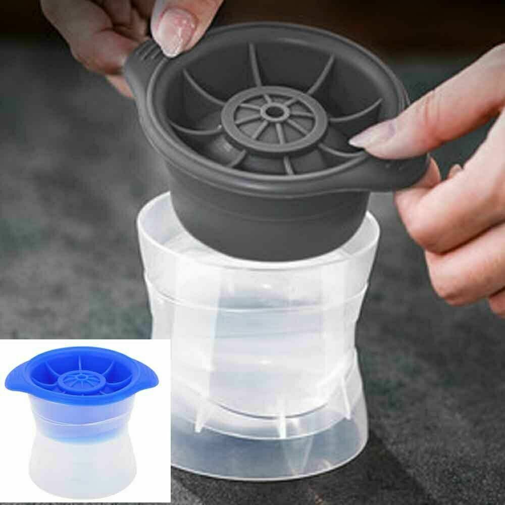 2pcs Silicone Ice Ball Mold Sphere Cube Maker Mould Jelly Whiskey Cocktail  1AU Gray