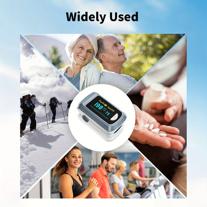 HEALTHTREE Pulse Oximeter Fingertip SpO2 Heart Rate Monitor - Blood Oxygen Saturation Monitor with LCD Display, Battery-Powered (AAA), Compact Design for Home, Travel & Aviation Use, Travel Health Tool, Modern Medical Device,