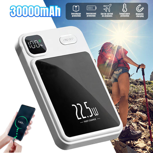 9000000mAh Power Bank Magnetic Battery Pack Wireless Charger For 16-15-14