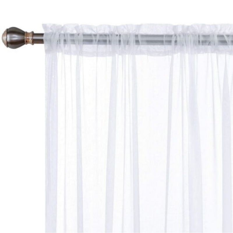 Curtain Fabric Lace Tulle Sheer Panel Drape Divider Door Window Curtain White
