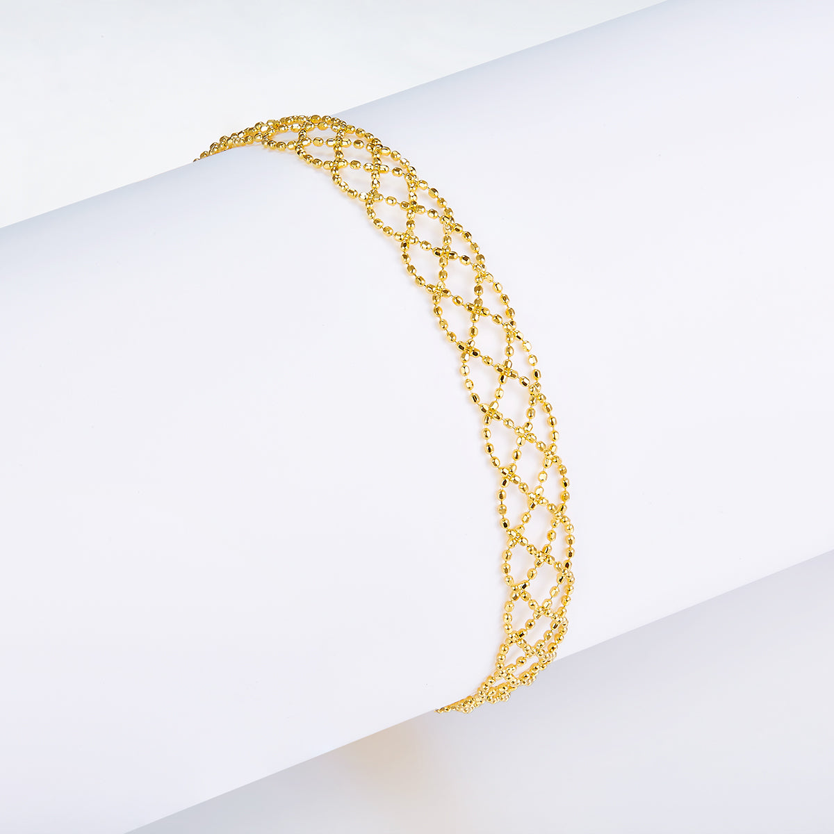 Bracelet Maille Ajourée Argent S925 Réglable