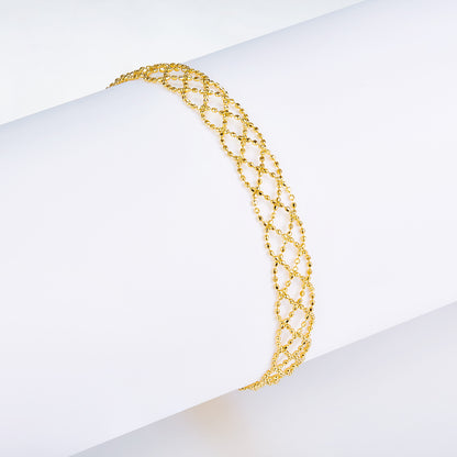 Bracelet Maille Ajourée Argent S925 Réglable