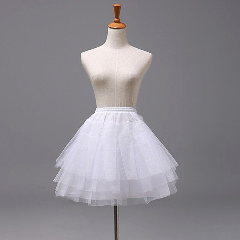 Girls  Short Skirt For Dress Outfit 3-10Y One Size White Petticoat Underskirt