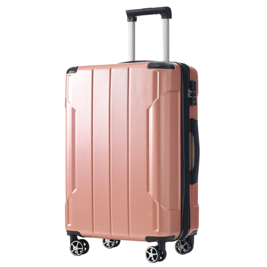 Valise rigide en ABS légère et durable, extensible 28 pouces avec doubles roues, rose