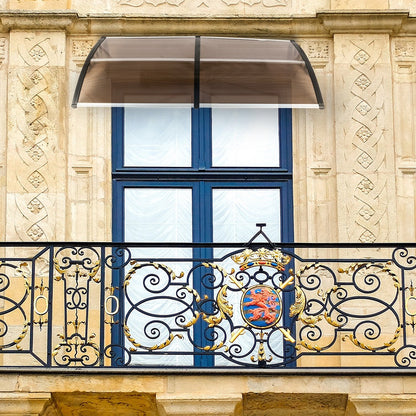 Auvent de Porte / Fenêtre 203x97cm - Polycarbonate Marron