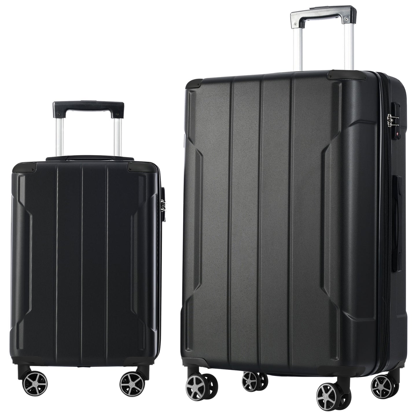 Ensemble de 2 valises rigides ABS extensibles avec serrure TSA et roues pivotantes, pour homme et femme