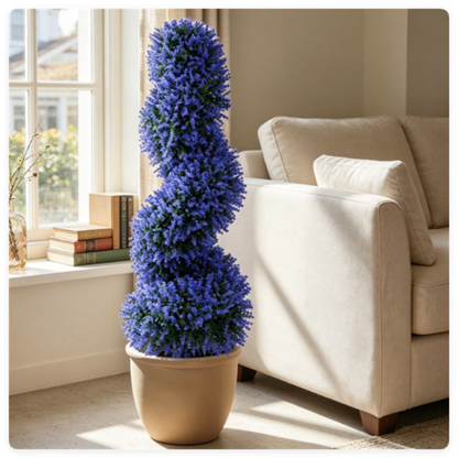 Lot de 2 Plantes Artificielles Spirales Réalistes - PE Toutes Saisons