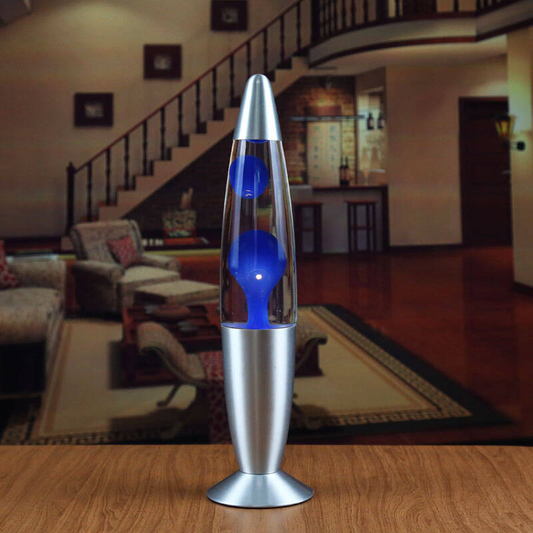 Lampe à lave bleue LED 13 pouces avec socle métallique, lumière d'ambiance hypnotique