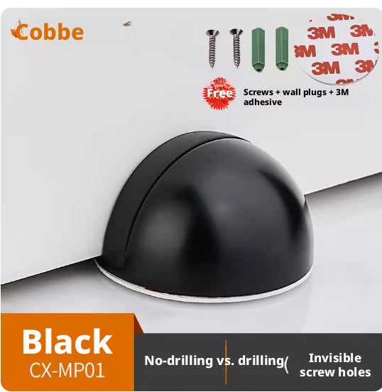 Turtle top door stopper-non-magnetic black-1 piece