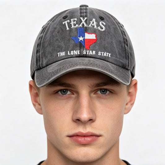 2pcs Texas The Lone Star State Embroidered Vintage Washed Baseball Cap - Adjustable Cotton Hat For Men Women