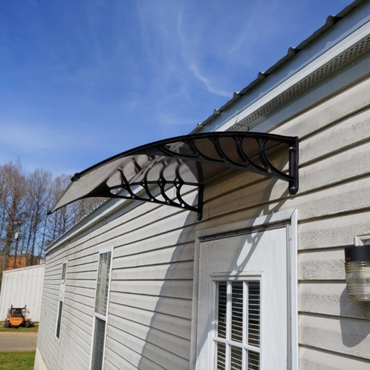 40 X38in Household Application Door & Window Rain Cover Eaves Brown Board & Black Holder