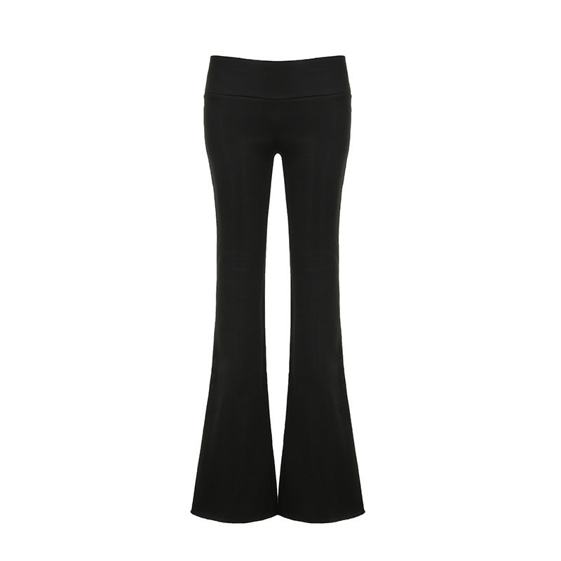 Autumn And Winter Solid Color Thin Velvet Casual Pants Low Waist Women