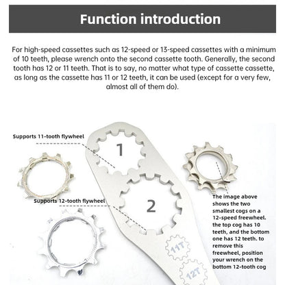 Bicycle Cassette Lockring Tool, Adjustable Cog Wrench