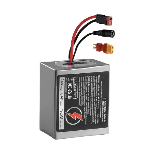 24V Electric Scooter Battery, 8Ah, Ebike Lithium Battery Pack With 30A BMS, Charger, T-Plug Expansion Cable, 500+ Cycles, Compatible With 1920W Motors, For Electric Bikes Bicycles, Scooters