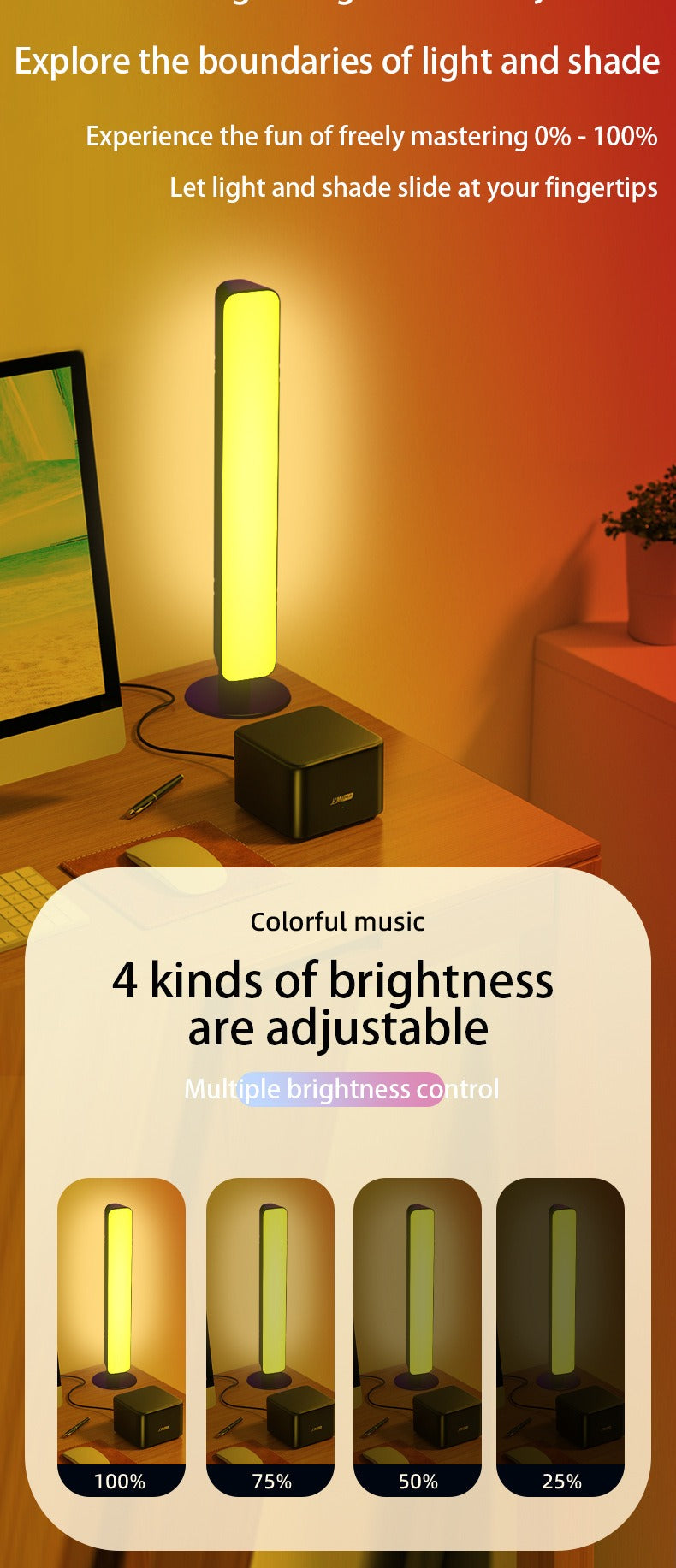 Lampe d'Ambiance LED Réactive au Son - Gaming & Bureau