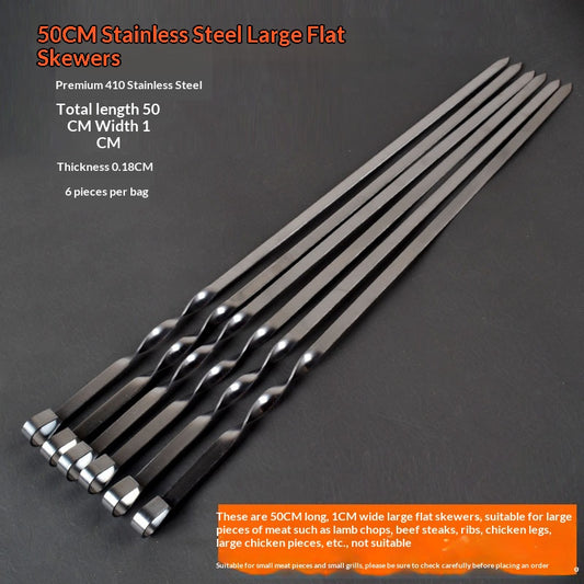 Thickened And Lengthened Stainless Steel Outdoor Barbecue Skewers