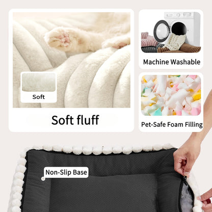 Cute Cat Couch For Pets - Fluffy Cat Beds With Premium Soft Corduroy Fleece, Fuz