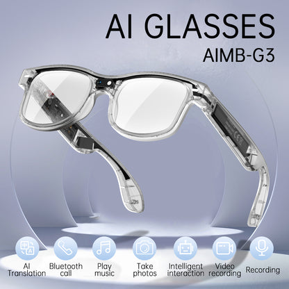 Lunettes Connectées 8MP IA Bluetooth - Traduction (Modèle G3)