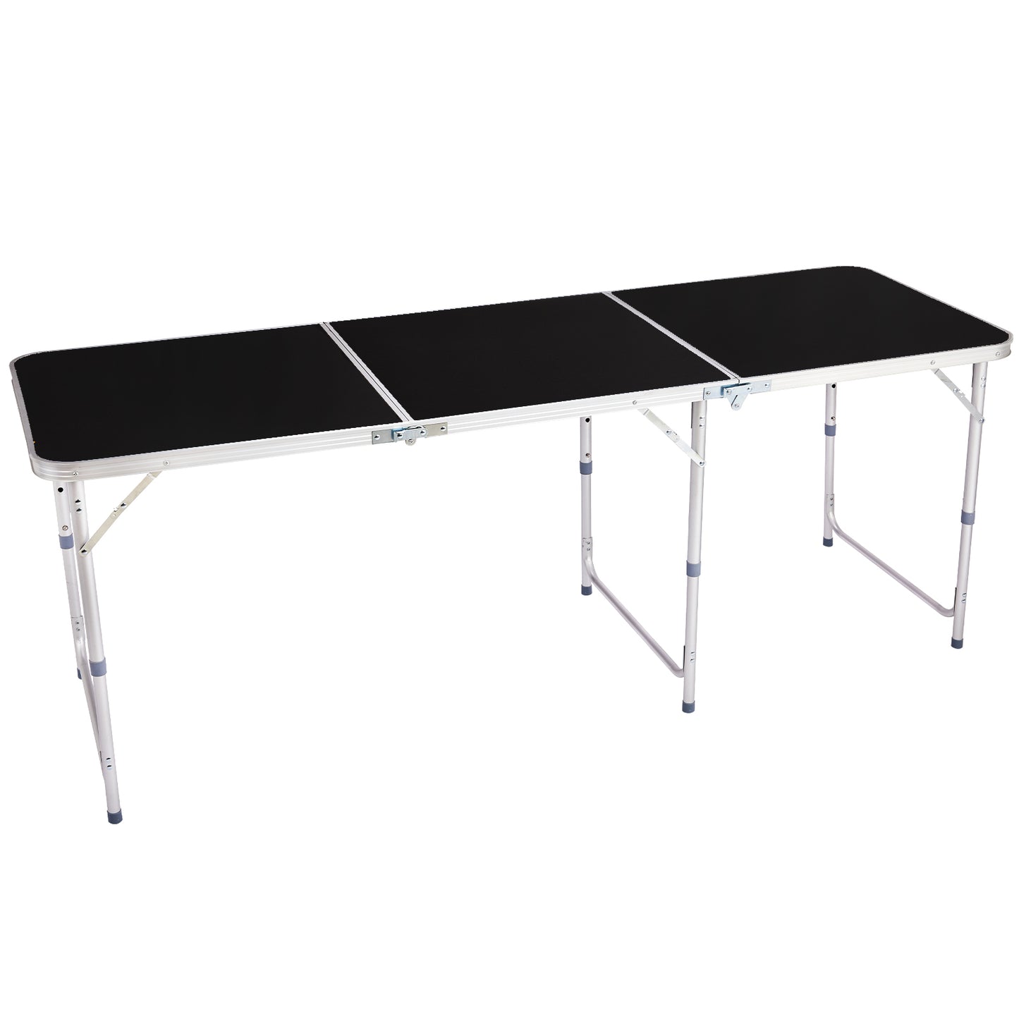 6ft 180 - 60cm Aluminum Alloy 3 - Fold Portable Folding Table, Adjustable Height