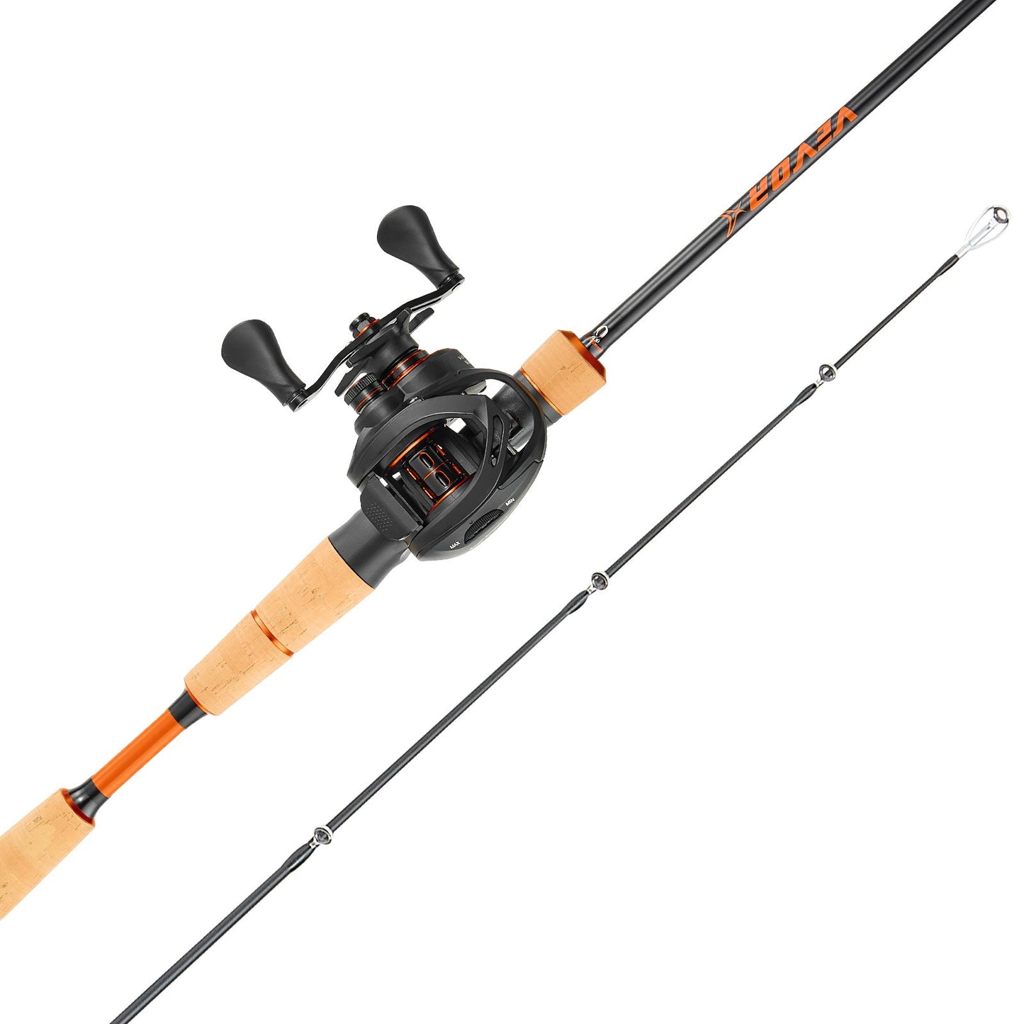 Rod And Fishing Reel Combo, IM7 Carbon Fiber Baitcasting Rod And Reel Combo, Bass Fishing Pole With 6+1 BB System, 7.0:1 Gear Ratio, Cork Handle, Stainless Steel Guides With Ceramic Rings