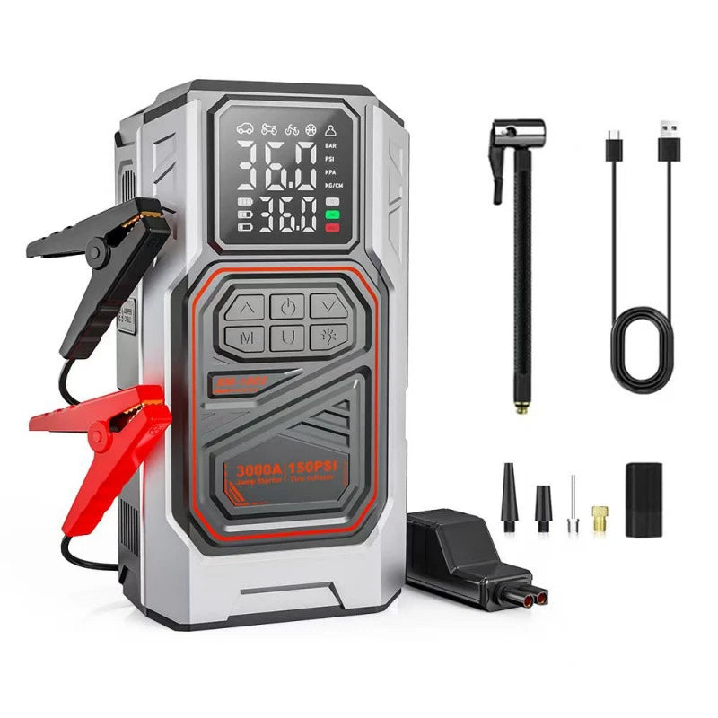 Car  Starter With Tyre Inflator Air Pump 150PSI Wireless Power Bank