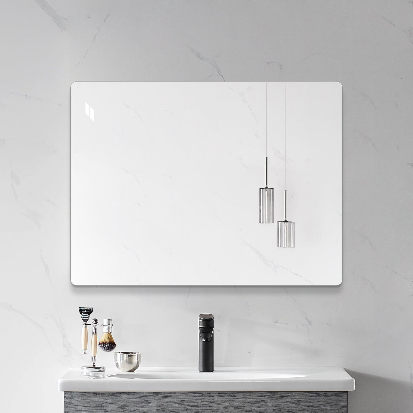 Miroir de Salle de Bain Sans Cadre 91x76cm - Moderne