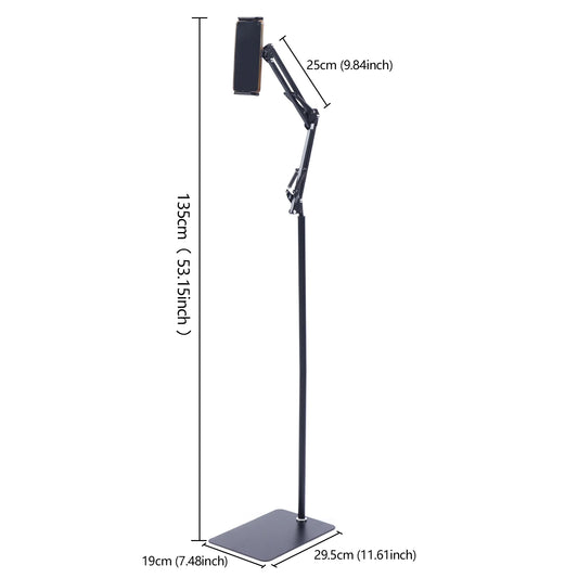 Universal Ipad Stand Floor Tablet Bracket Adjustable Flexible Rotation Phone Holder Rotating Stand Support 4.72 To 7.09in