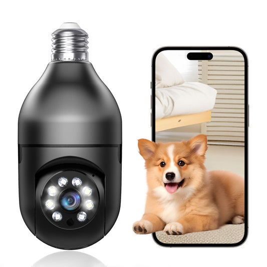 Light Bulb Security Camera 2.4GHz 5G WiFi Outdoor, 1080P E27 Light Socket Security Camera, Indoor 360 Home Security Cameras