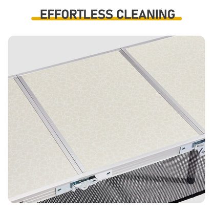 3ft Portable Adjustable Height Aluminum Folding Camping Table With Mesh Storage
