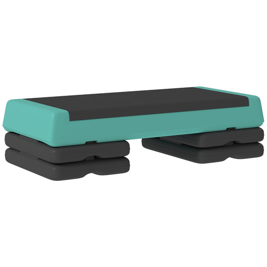 Steppbrett Höhenverstellbar Fitness Aerobic Stepper Mit 3 Stufen (10,5/15,5/20,5 Cm), Anti-Rutsch Grün