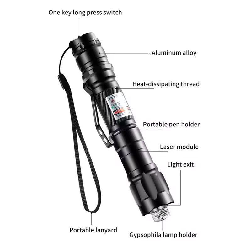 Mini 2-in-1 Portable Green Laser Pointer & LED Training Torch – Interactive Bright Light Pen Toy for Cats and Pets