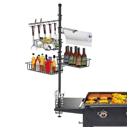 Caddy de Rangement BBQ sur Pied - Grande Capacité