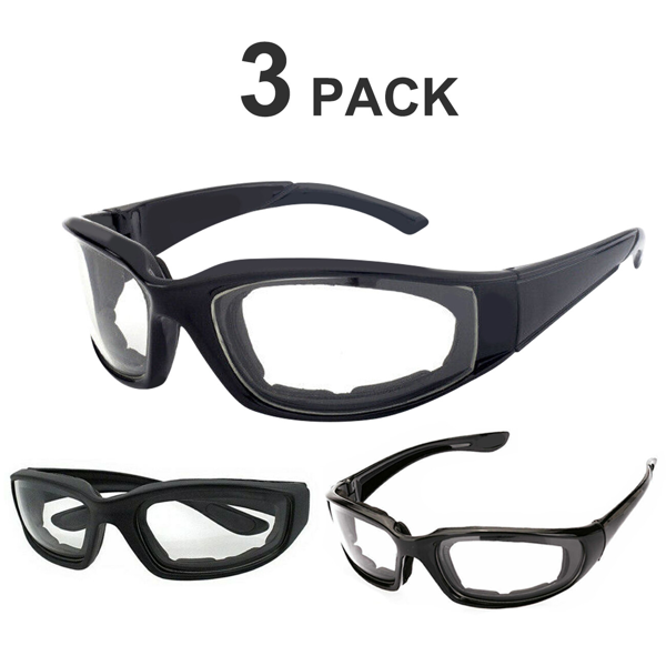 3 Pairs Motorcycle Sports Biker Riding Glasses Wind Resistant Eye Protection Clear Sports Goggles Cycling Glasses Sunglasses