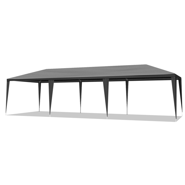Tente de réception d'extérieur 3 x 9 m avec 8 parois amovibles, tonnelle imperméable, noir