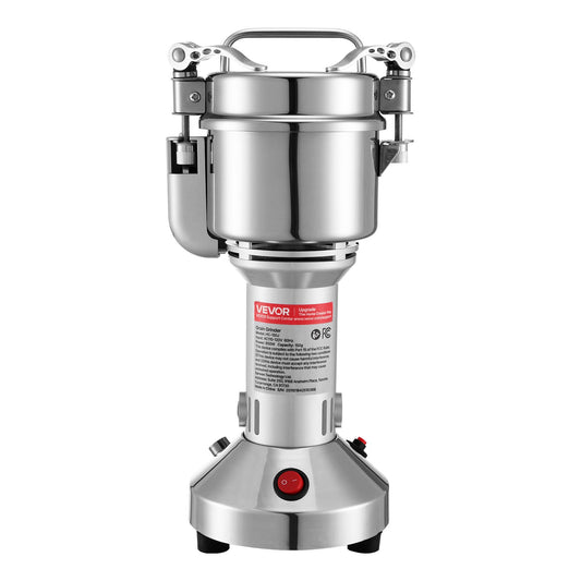 Moulin à épices électrique commercial 850W, inox, type droit, pour grains et café