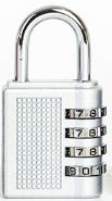 Anti-theft combination lock-zinc alloy-silver-1 handle