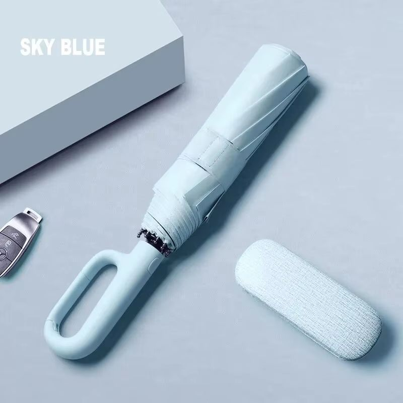 Ring-locked Double-rib Three-fold All-weather Umbrella