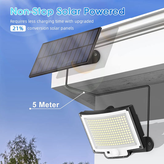 222 LED Solar Flood Light Motion Sensor Security Wall Yard Garden Outdoor Lamp