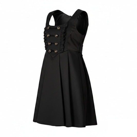 Girls Black Party Dress A Line Sleeveless Kids Wedding Flower Girl Dress 4-5Y